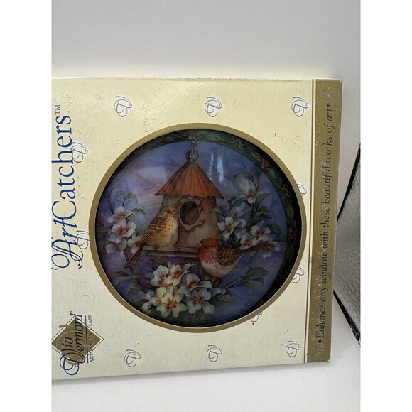 Via Vermont Art Catchers Enesco Set Of 2 Birds Suncatchers NOS - Picture 3 of 9